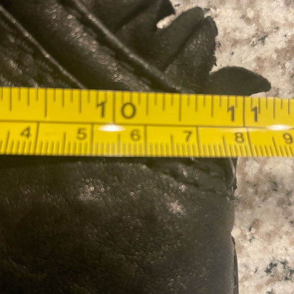 Vintage Y2K Lucky Bag Rockin Ruffle Black Lamb Leather Shoulder Tote Floral Line - Picture 4 of 13